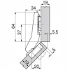 Zawias Blum +45' częściowo nakładany, zintegrowany blumotion, CLIP TOP, 79B9658
